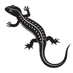 Naklejka premium black salamander Silhouette Vector, High Quality Illustration on White Background