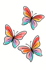 Obraz premium Whimsical butterflies in vibrant rainbow hues add a touch of magic to your creative designs and bring joy