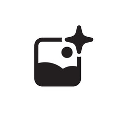 Ai photo generate icon black icon design