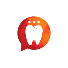 Obraz premium Modern dental chat logo design. Dental consulting icon.