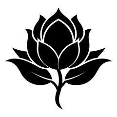 Eternal Bloom vector clean black silhouette design white background