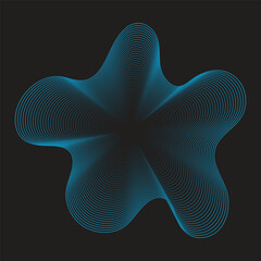 Blue Abstract Blend Line Organic Shape Pattern on a Dark Background