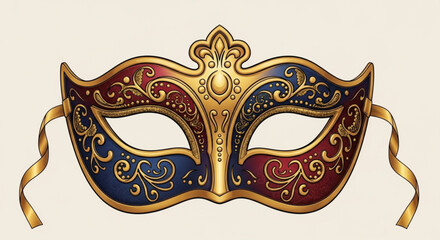Elegant venetian masquerade mask vector illustration for carnival party and festival celebration events