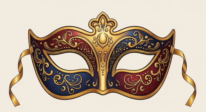 Elegant venetian masquerade mask vector illustration for carnival party and festival celebration events