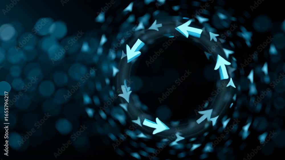Poster swirling arrows create a dynamic abstract visualization, representing the concept of reinforcement.