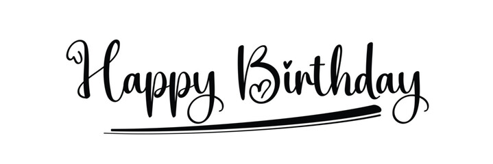 Happy birthday calligraphy lettering for greeting card .Vector Illustration.
