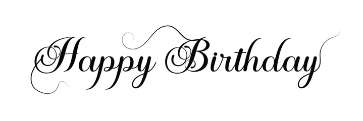Happy birthday calligraphy lettering for greeting card .Vector Illustration.
