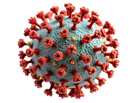  covid 19 coronavirus omicron isolated on white background PNG ,AI GENERATED