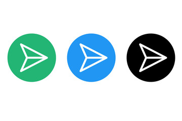Set of sending messages icon, play button set