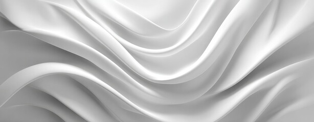 Obraz premium Smooth, flowing white fabric draped in elegant curves