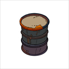 vector design of old black iron barrel