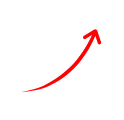 Upward trajectory in bold red a symbol of growth and prosperity on a on transparent background