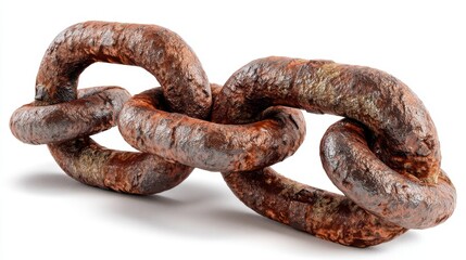 Rusty chain links symbolizing strength and resilience studio background still life close-up industrial concept