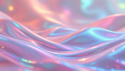 holographic pastel glow theme with pastel pink with shimmering aqua, smooth holographic gradient, translucent shimmer overlays, panoramic dreamy backdrop, peaceful and shimmering