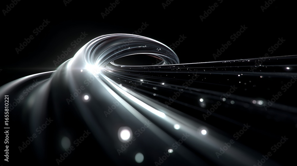Poster abstract futuristic background with glowing light trails, creating a dynamic and modern design for t