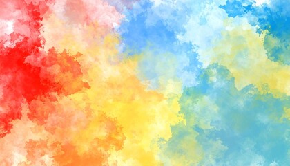 Obraz premium Textured Watercolor Paper Background With Abstract Strokes Of Red Yellow And Blue Artistic Style