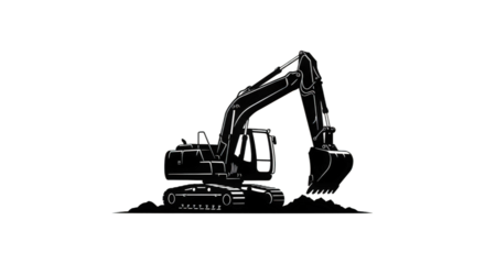 Heavy Construction Excavator Machine Working on a Dirt Site