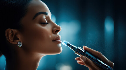 A woman enjoying a Hydrafacial treatment for glowing skin in a relaxing spa environment