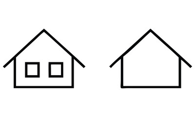 Vector illustration of a house icon with a roof and a door, suitable for business, real estate, and web design