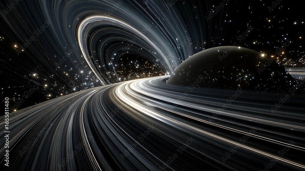Poster a mesmerizing view of a cosmic galaxy with swirling stars and planets, creating a sense of wonder an