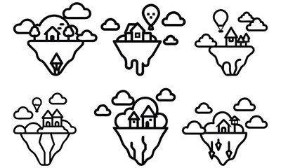 Black silhouette icons set of people, food, and drink vector illustration