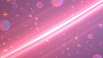 Obraz premium holographic pastel glow theme with cotton candy pink with holographic glow, diagonal glowing sweep, faint star like highlights, soft focus center glow, ethereal and dreamy