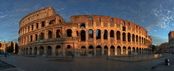 Ancient Colosseum at sunrise