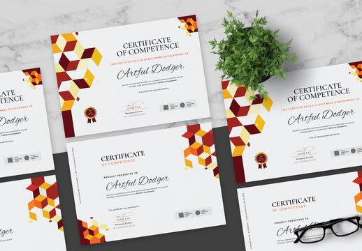 Red And Yellow Competencies Certificate