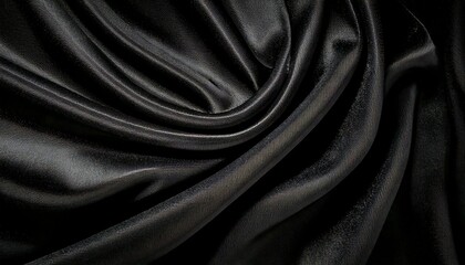 Obraz premium Texture of black fabric with folds