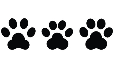Seamless dog and cat paw print vector illustration with a black and white footprint pattern © bknasimdesigner