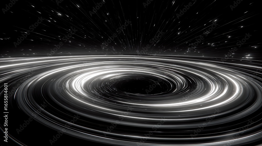 Poster abstract light trails form a mesmerizing vortex, blending futuristic design with dynamic motion for 