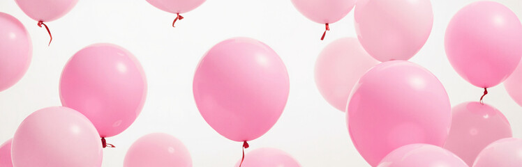 Pink balloon floating air celebration cheerful party decoration background