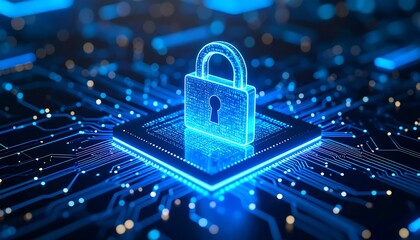 Cyber Security Digital Lock CPU.
