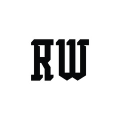 RW monogram logo design letter text name symbol monochrome logotype alphabet character simple logo