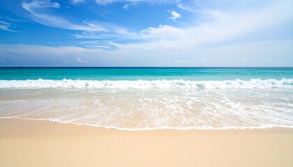 Fototapeta premium Tranquil beach scene under a vibrant sky.
