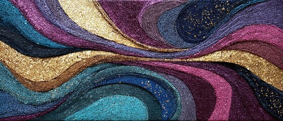 Abstract swirling texture with rich jewel tones and gold accents