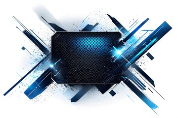 Abstract futuristic glowing blue digital technology explosion with circuit board