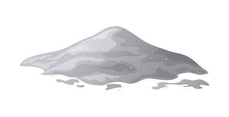 Cement pile, heap of gravel. Building material sand element. Vector illustration isolated on white background