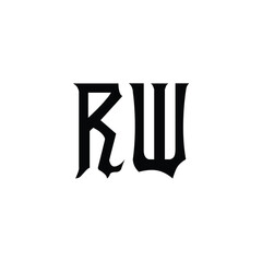 RW monogram logo design letter text name symbol monochrome logotype alphabet character simple logo