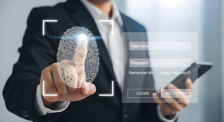 Fingerprint authentication security system biometric identification access control technology scan id login