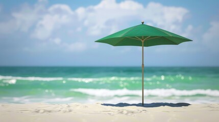 Fototapeta premium Sunshine & Sand: Beach Leisure in Summer with Blue Skies
