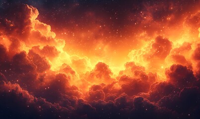 Fiery sky clouds and stars wallpaper background for desktop and mobile phone hd resolution download now