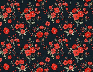 Floral pattern of red flowers