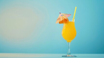 Delicious Summer Juice Drinks on a Colorful Background