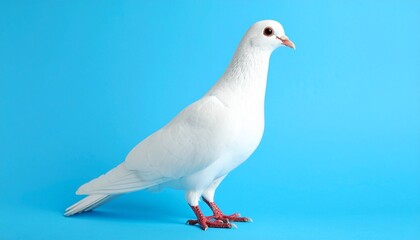 Obraz premium white dove on blue background