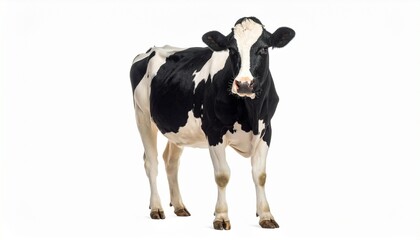 black and white cow on white 