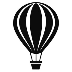 Fototapeta premium Hot Air Balloon vector clean black silhouette design white background