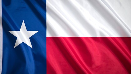 Naklejka premium The flag of Texas, featuring a vertical blue stripe with a white star, alongside horizontal white and red stripes.