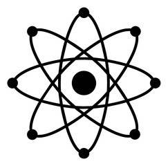 Atom Flat Vector Icon Isolated Transparent Background Science Education Symbol