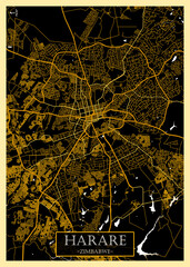 Harare Zimbabwe City Map. city background abstract printable travel art banner, modern city background, abstract paint urban background